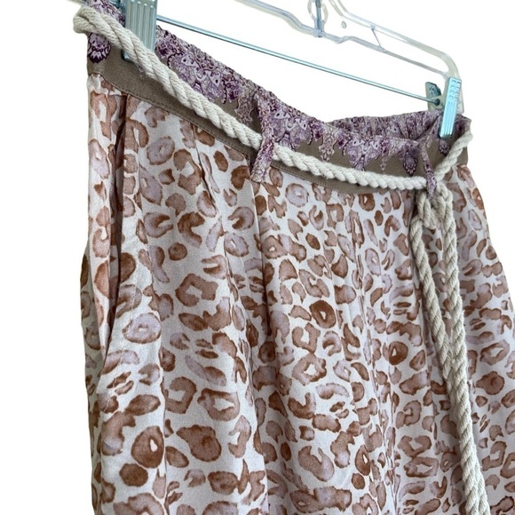 Anthropologie Ollari Boho Animal Print Pull On Tapered Realxed Summer Pants Sz M - Picture 5 of 16